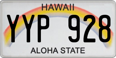 HI license plate YYP928