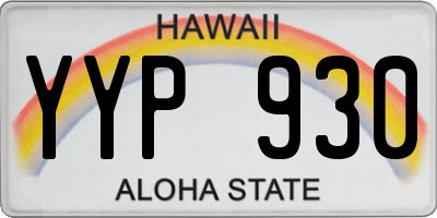 HI license plate YYP930