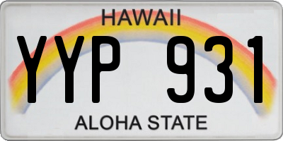 HI license plate YYP931
