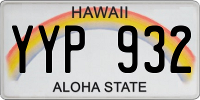 HI license plate YYP932
