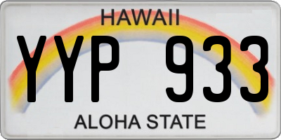 HI license plate YYP933