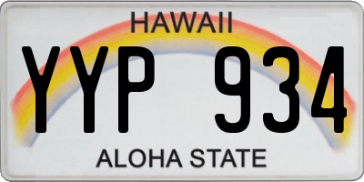 HI license plate YYP934