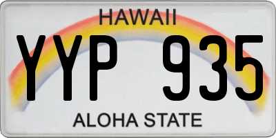HI license plate YYP935