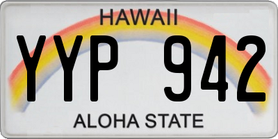 HI license plate YYP942