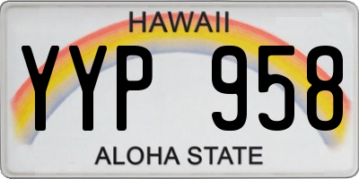 HI license plate YYP958