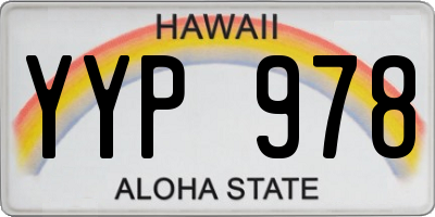 HI license plate YYP978
