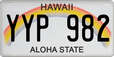 HI license plate YYP982