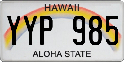 HI license plate YYP985
