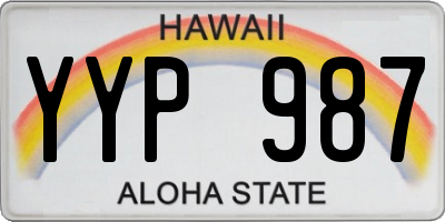 HI license plate YYP987