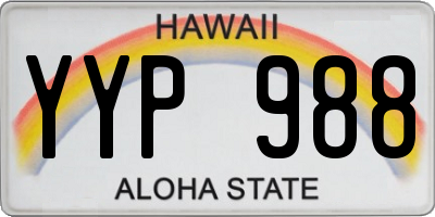 HI license plate YYP988