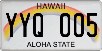HI license plate YYQ005