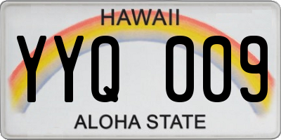 HI license plate YYQ009
