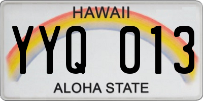 HI license plate YYQ013