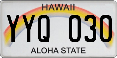 HI license plate YYQ030
