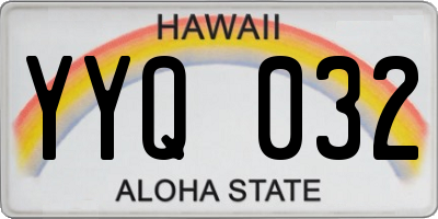 HI license plate YYQ032