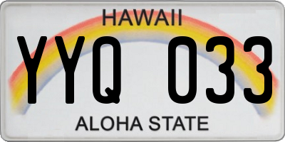HI license plate YYQ033