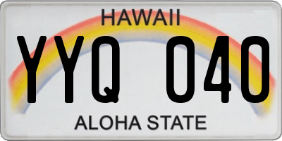 HI license plate YYQ040