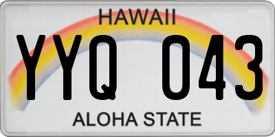 HI license plate YYQ043