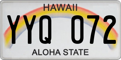 HI license plate YYQ072