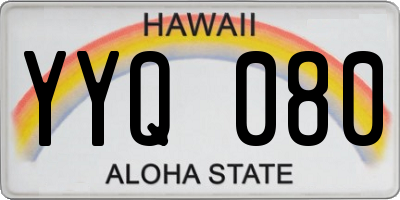 HI license plate YYQ080