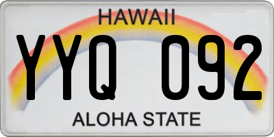 HI license plate YYQ092