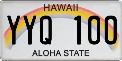 HI license plate YYQ100