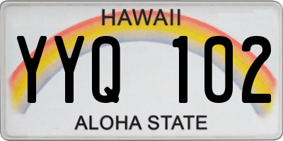 HI license plate YYQ102