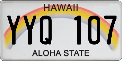 HI license plate YYQ107