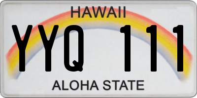 HI license plate YYQ111
