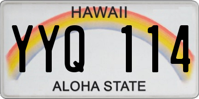 HI license plate YYQ114