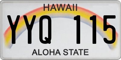 HI license plate YYQ115