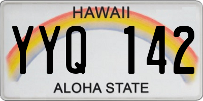 HI license plate YYQ142