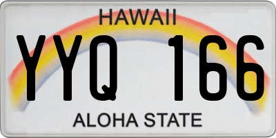HI license plate YYQ166