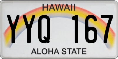 HI license plate YYQ167
