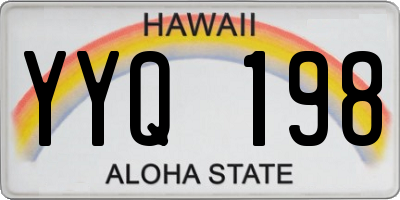 HI license plate YYQ198