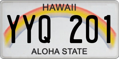 HI license plate YYQ201