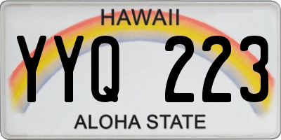HI license plate YYQ223