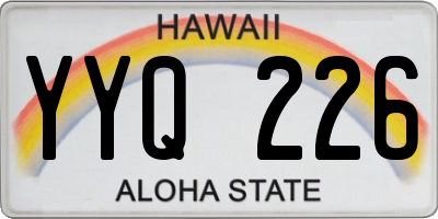 HI license plate YYQ226