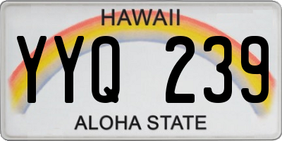 HI license plate YYQ239