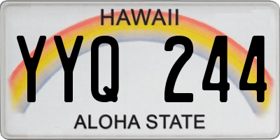 HI license plate YYQ244