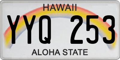 HI license plate YYQ253