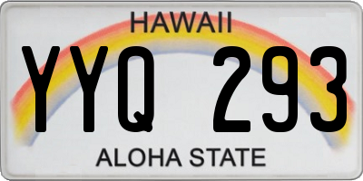 HI license plate YYQ293