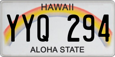 HI license plate YYQ294