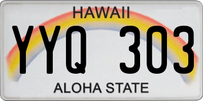 HI license plate YYQ303