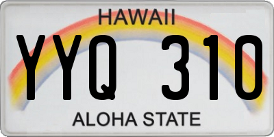 HI license plate YYQ310