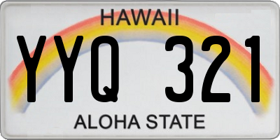 HI license plate YYQ321