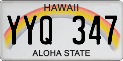 HI license plate YYQ347