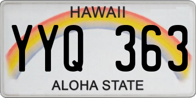 HI license plate YYQ363