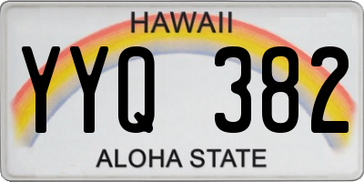 HI license plate YYQ382