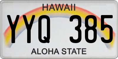 HI license plate YYQ385